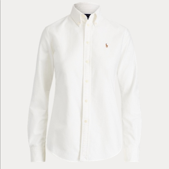 ralph lauren slim fit oxford shirt black